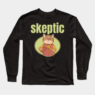 Skeptic Cat Long Sleeve T-Shirt